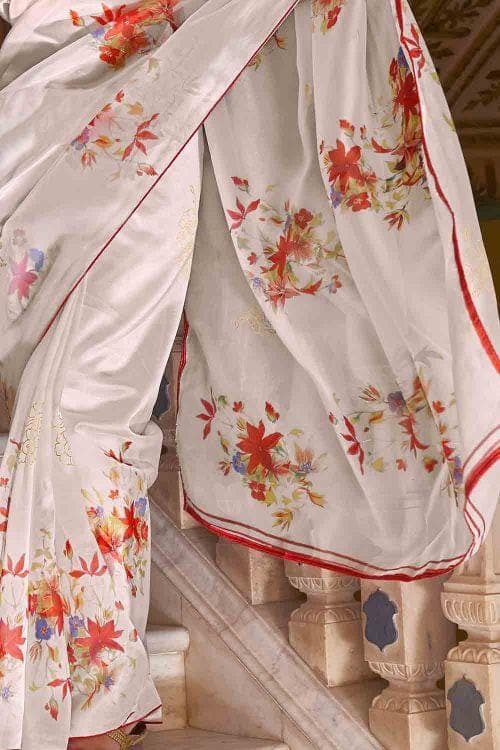 Pigeon Grey Organza Saree