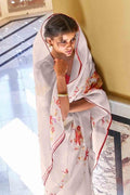 Pigeon Grey Organza Saree