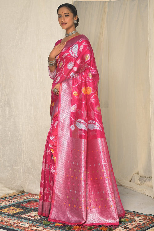 pink saree