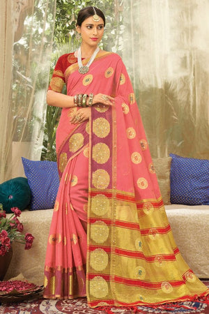 Pink Organza Saree
