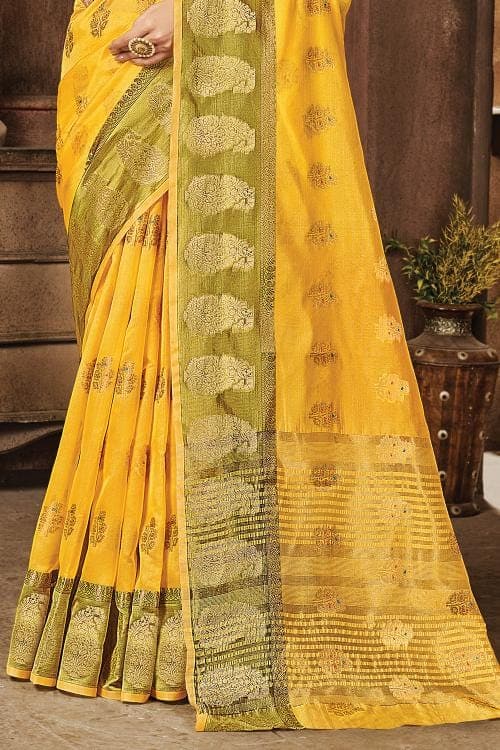 Organza Saree Primrose Yellow Organza Saree saree online