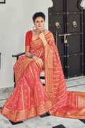 Punch Pink Organza Saree