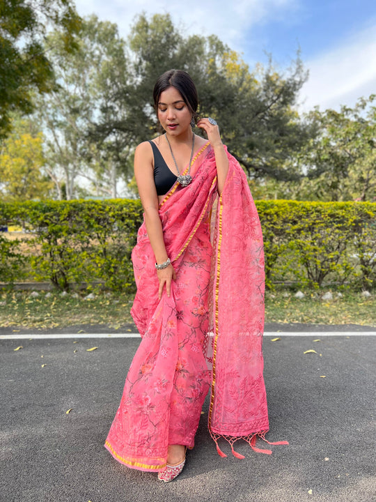 organza saree