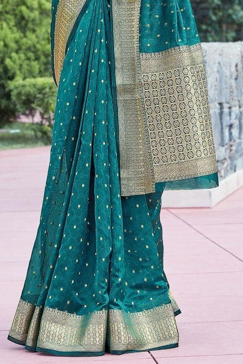 organza saree with blouse