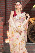 Organza Saree Rose Beige Organza Saree saree online