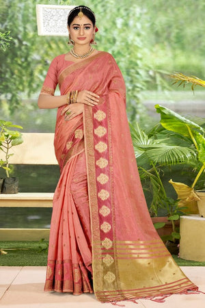 Rouge Pink Organza Saree