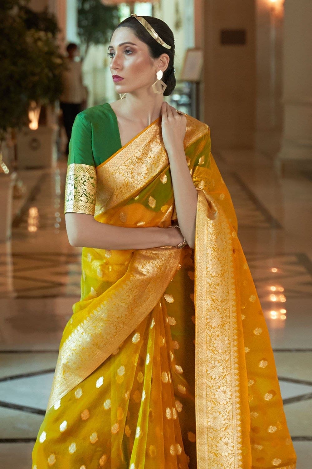 Latest organza on sale pattu sarees