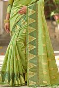 Organza Saree Sage Green Organza Saree saree online