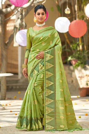 Sage Green Organza Saree