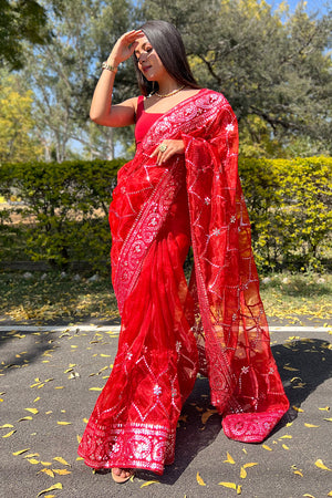organza saree