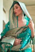 Organza silk sarees with rich pallu