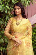 floral organza saree