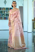 Organza Saree Shell Pink Organza Saree saree online