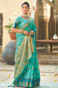 Organza Saree Sky Blue Organza Saree saree online