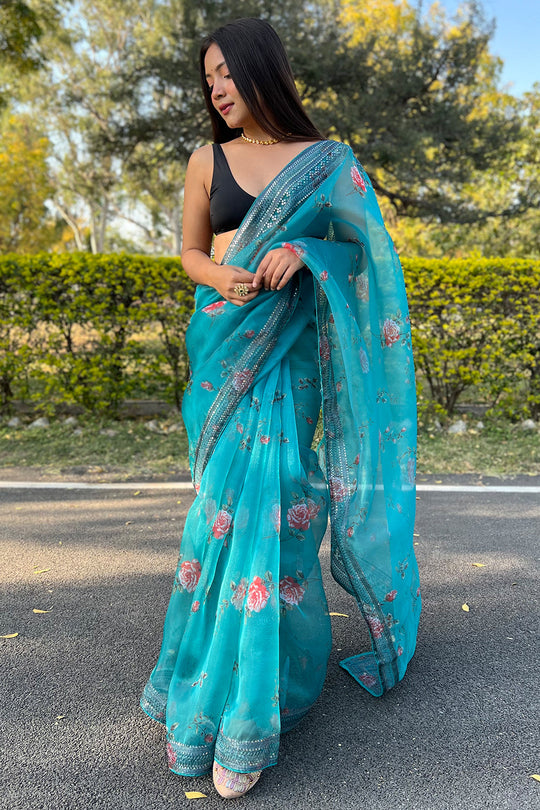 organza saree