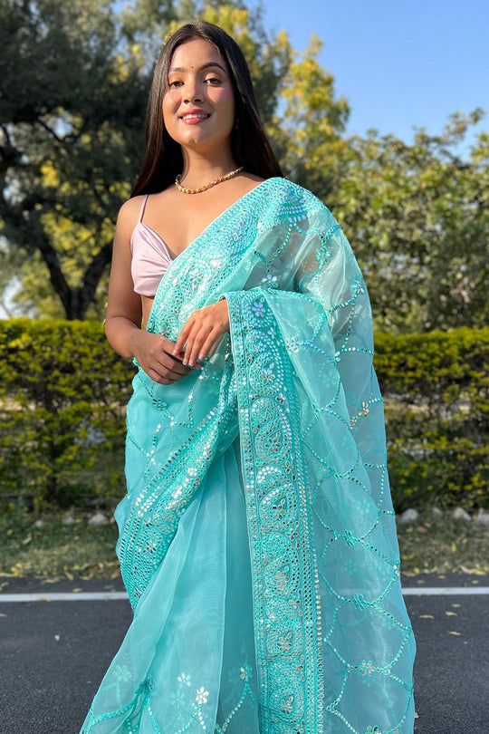 organza saree