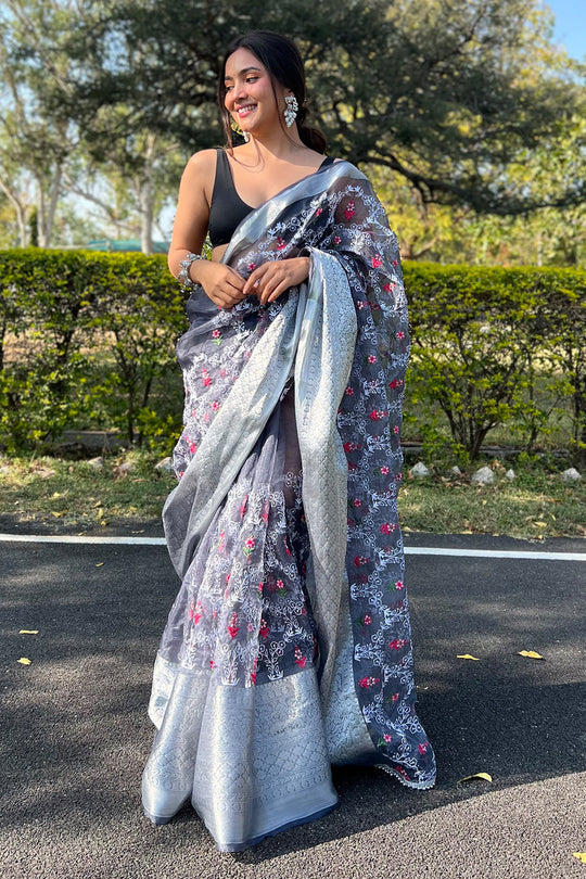 organza saree