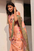Starfish Orange Organza Saree