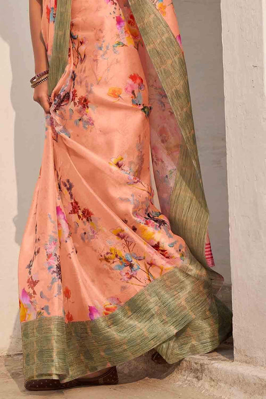Starfish Orange Organza Saree