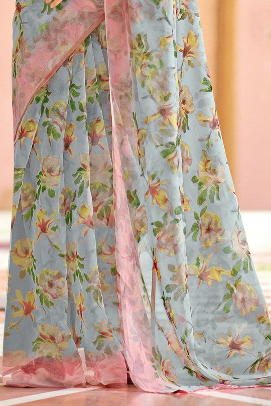 organza saree design