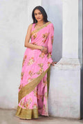 Taffy Pink Organza Saree