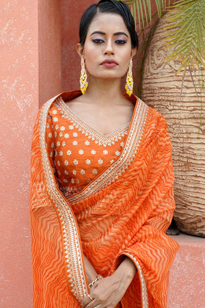 organza saree blouse design