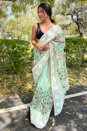 organza saree