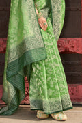 Organza Saree Vivid Green Organza Saree saree online