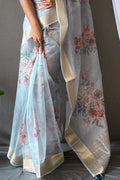 organza saree blouse design