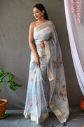 blue saree