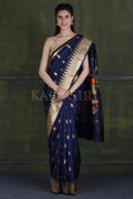 Paithani - Ikat Saree Denim Blue Paithani Ikat Saree saree online