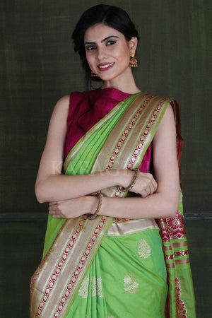 Mint Green Paithani - Ikat Saree