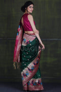 Paithani - Ikat Saree Sacramento Green Paithani - Ikat Saree saree online