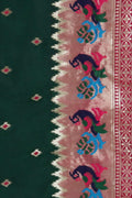 Paithani - Ikat Saree Sacramento Green Paithani - Ikat Saree saree online