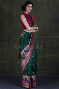 Paithani - Ikat Saree Sacramento Green Paithani - Ikat Saree saree online
