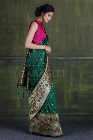 Sacramento Green Paithani - Ikat Saree