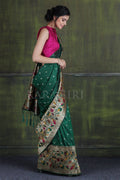 Paithani - Ikat Saree Sacramento Green Paithani - Ikat Saree saree online