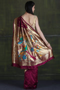 Paithani - Ikat Saree Sangria Purple Paithani - Ikat Saree saree online