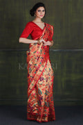 Paithani - Ikat Saree Scarlet Red Paithani - Ikat Saree saree online