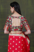 Paithani - Ikat Saree Scarlet Red Paithani - Ikat Saree saree online
