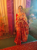 Paithani - Ikat Saree Scarlet Red Paithani - Ikat Saree saree online