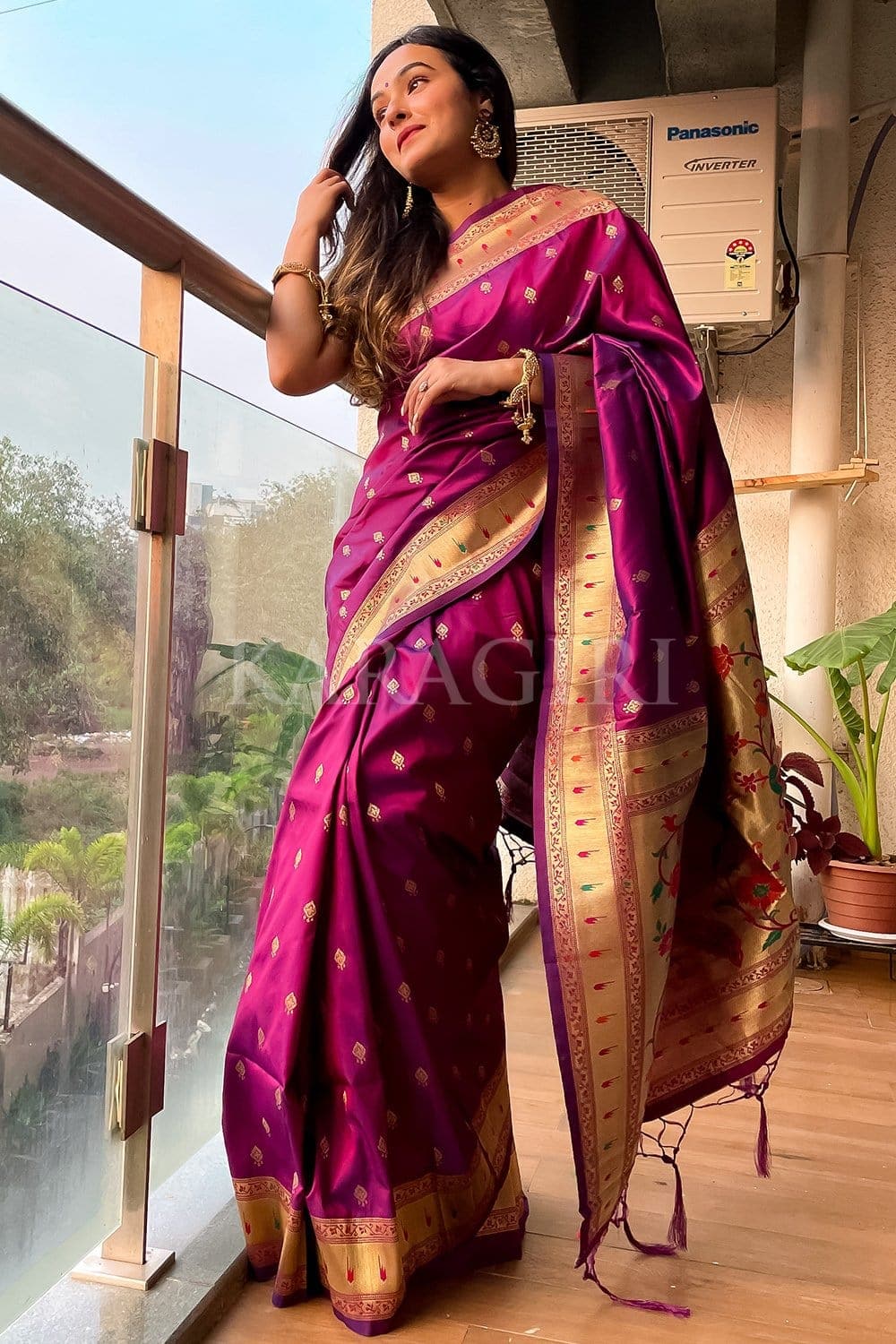 Classy Purple Paithani Silk Saree With Super classy Blouse Piece –  LajreeDesigner