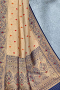 Antique gold zari woven Paithani Saree - From Paithani brocade fusion collection - Buy online on Karagiri - Free shipping to USA