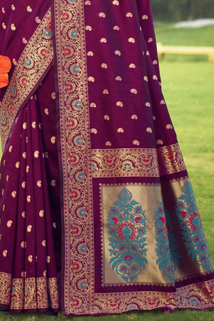 Paithani Saree Beautiful Mulberry Purple Paithani Saree saree online