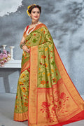 Paithani Saree Bright Green Zari Woven Paithani Saree - From Paithani Brocade Fusion Collection saree online