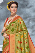 Paithani Saree Bright Green Zari Woven Paithani Saree - From Paithani Brocade Fusion Collection saree online
