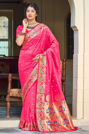 Bright Pink Paithani Saree