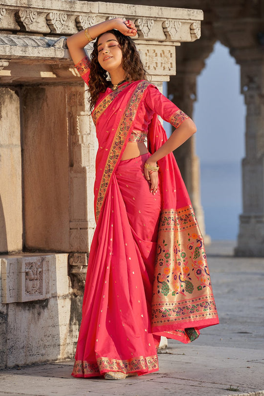 pink paithani saree