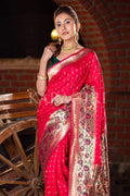 Paithani Saree Carmine Red Paithani Saree saree online