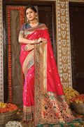 pink paithani saree